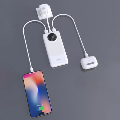 Bateria Externa Dudao K12, 10000mAh, 22.5W, QC + PD, 1 x USB-C - 2 x USB-A, Branca