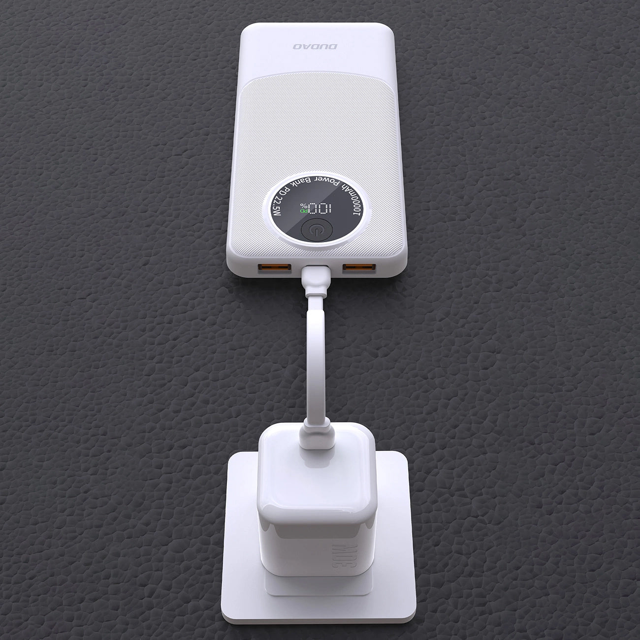 Bateria Externa Dudao K12, 10000mAh, 22.5W, QC + PD, 1 x USB-C - 2 x USB-A, Branca