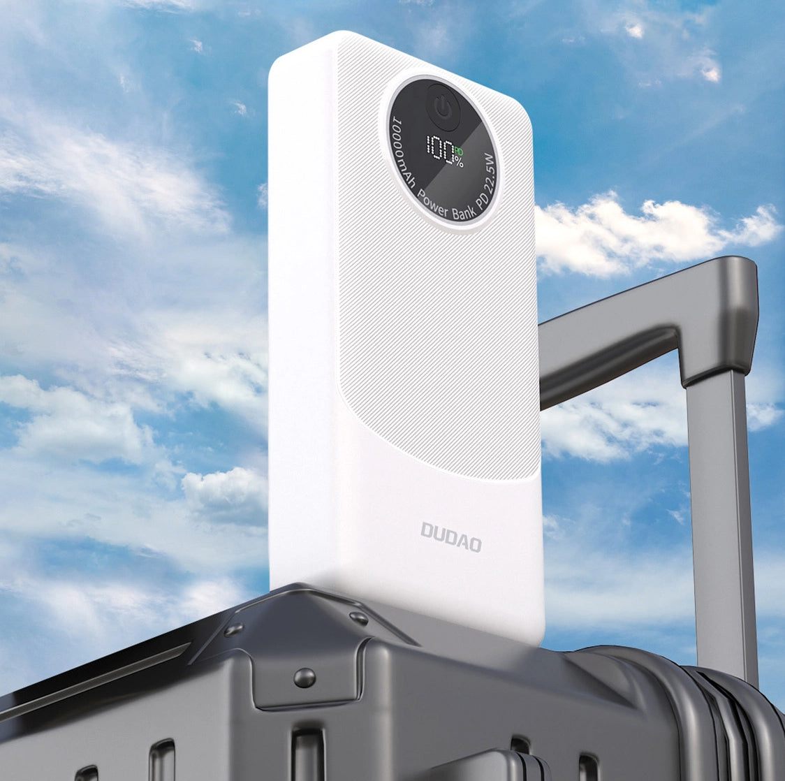Bateria Externa Dudao K12Pro, 20000mAh, 22.5W, QC + PD, 1 x USB-C - 2 x USB-A, Branca