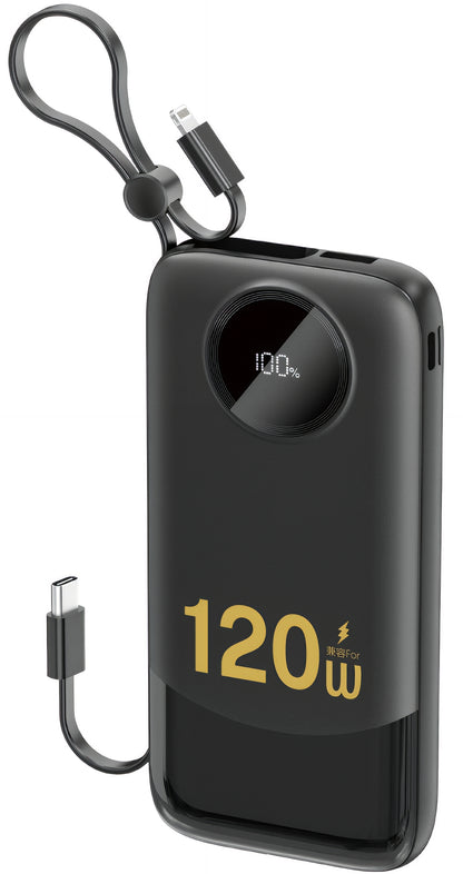 Bateria Externa Dudao K13, 10000mAh, 22.5W, QC + PD, 1 x Lightning - 1 x USB-A - 2 x USB-C, Preta