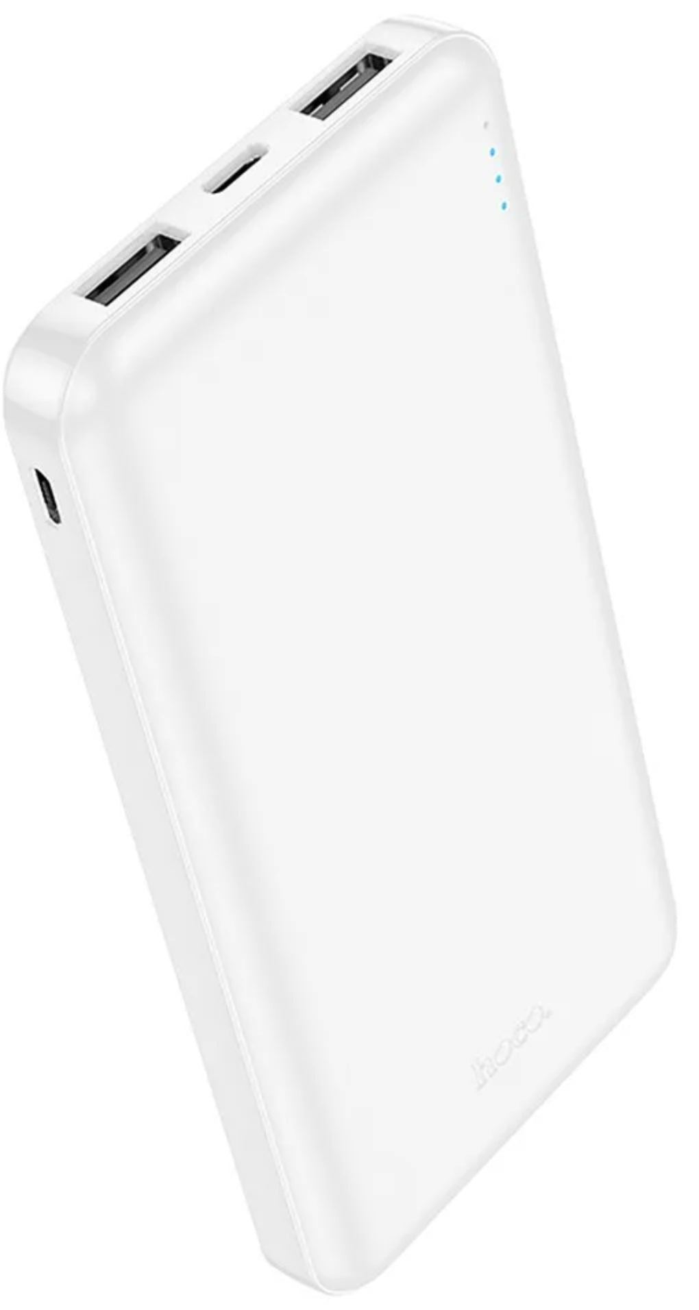 External Battery HOCO J100, 10000mAh, 10W, 2 x USB-A, White