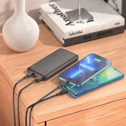 Bateria Externa HOCO J101, 10000mAh, 22.5W, QC + PD, 1 x USB-C - 2 x USB-A, Preta
