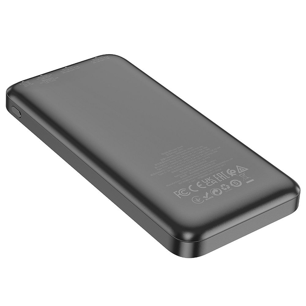 Bateria Externa HOCO J101, 10000mAh, 22.5W, QC + PD, 1 x USB-C - 2 x USB-A, Preta