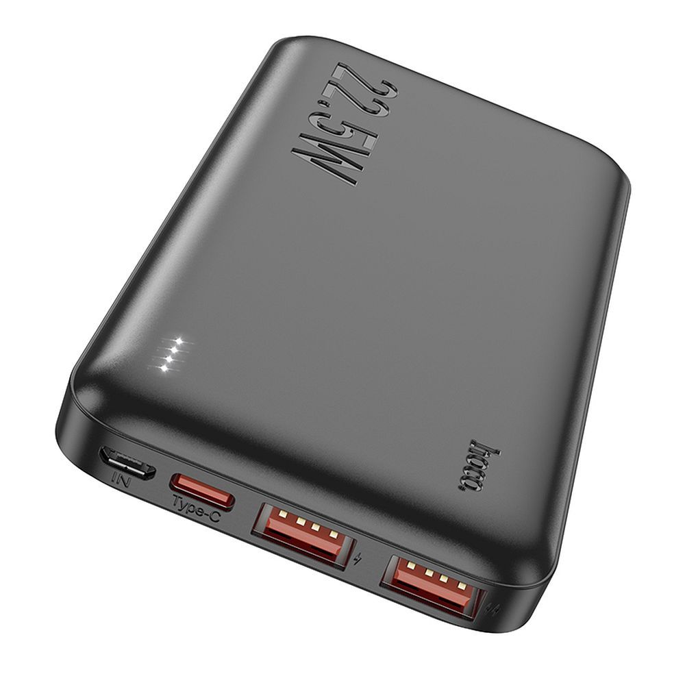 Bateria Externa HOCO J101, 10000mAh, 22.5W, QC + PD, 1 x USB-C - 2 x USB-A, Preta