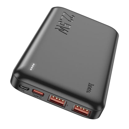 Bateria Externa HOCO J101, 10000mAh, 22.5W, QC + PD, 1 x USB-C - 2 x USB-A, Preta