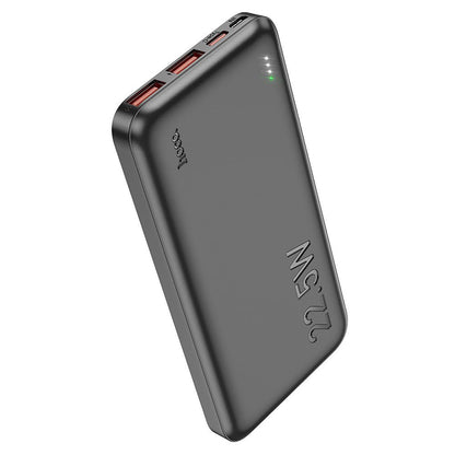 Bateria Externa HOCO J101, 10000mAh, 22.5W, QC + PD, 1 x USB-C - 2 x USB-A, Preta