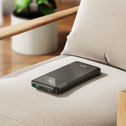 Bateria Externa HOCO J102, 10000mAh, 20W, QC + PD, 1 x USB-A - 1 x USB-C, Preta