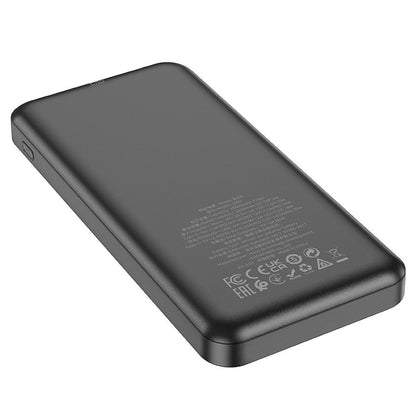 Bateria Externa HOCO J102, 10000mAh, 20W, QC + PD, 1 x USB-A - 1 x USB-C, Preta