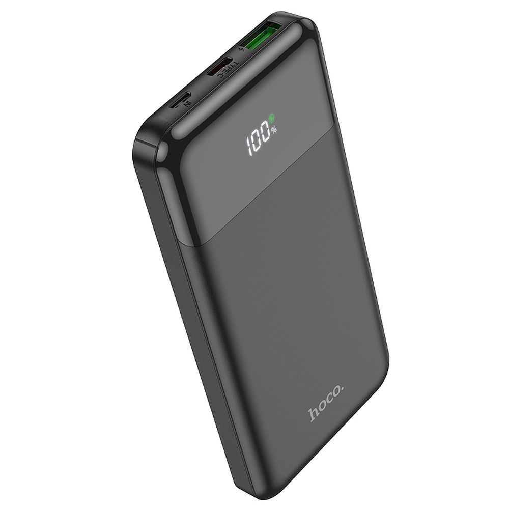 Bateria Externa HOCO J102, 10000mAh, 20W, QC + PD, 1 x USB-A - 1 x USB-C, Preta