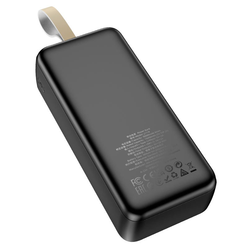 Bateria externa HOCO J111B, 30000mAh, 10W, 2 x USB-A, preto 