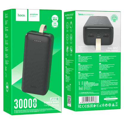 Bateria externa HOCO J111B, 30000mAh, 10W, 2 x USB-A, preto 