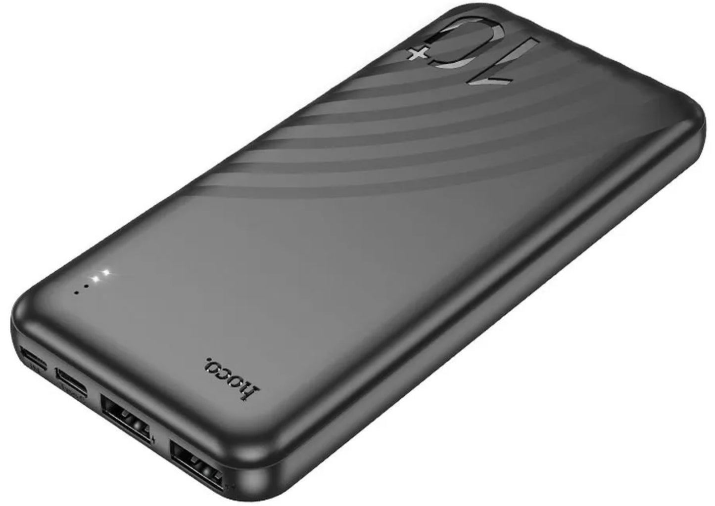 Bateria Externa HOCO J123, 10000mAh, 10W, 2 x USB-A, Preta