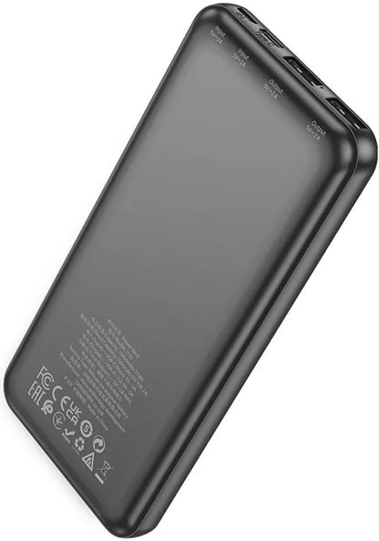 Bateria Externa HOCO J123, 10000mAh, 10W, 2 x USB-A, Preta