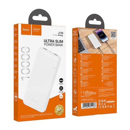Bateria Externa HOCO J128, 10000mAh, 10W, 2 x USB-A, Branca