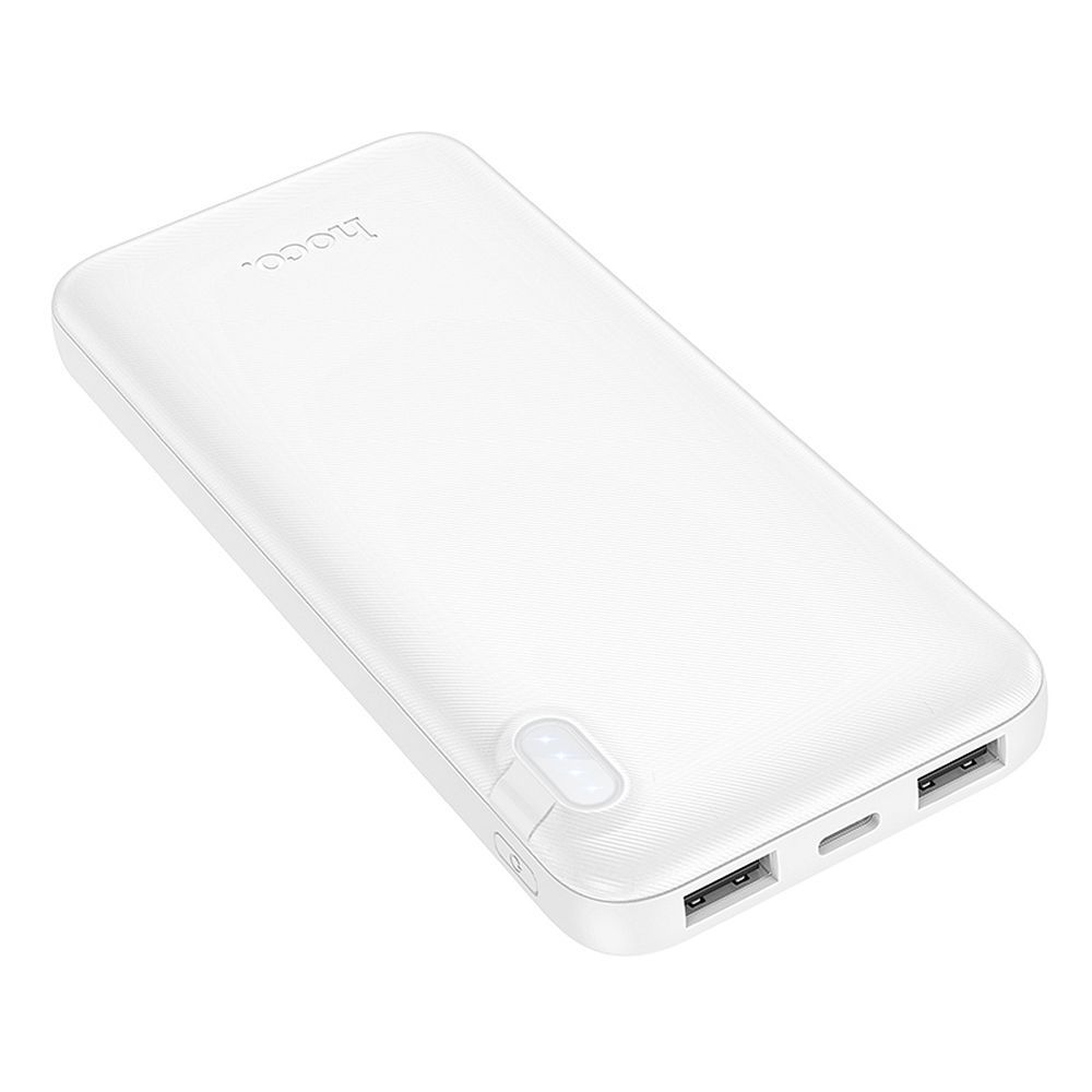 Bateria Externa HOCO J128, 10000mAh, 10W, 2 x USB-A, Branca