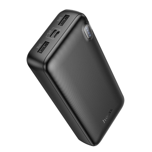 Bateria Externa HOCO J128A, 20000mAh, 10W, 2 x USB-A, Preta