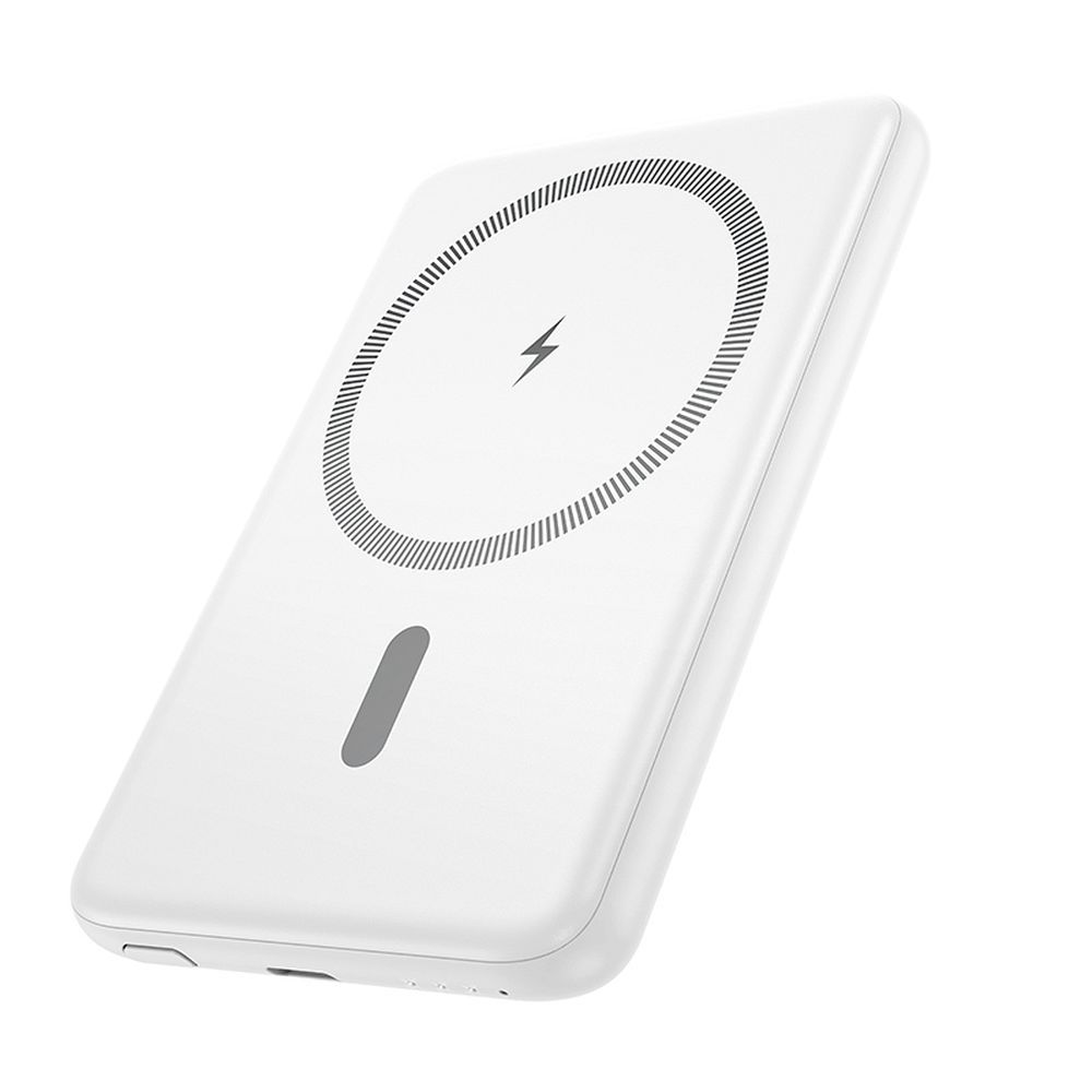 Bateria Externa Wireless HOCO J140A, 5000mAh, 20W, PD + QI, 1 x USB-C, Branca