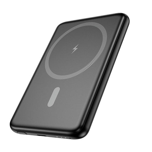 Bateria Externa HOCO Wireless J140A, 5000mAh, 20W, PD + QI, 1 x USB-C, Preta