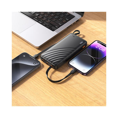 Bateria Externa HOCO J146, 10000mAh, 10W, 1 x Lightning - 1 x microUSB - 1 x USB-A - 1 x USB-C, Preta