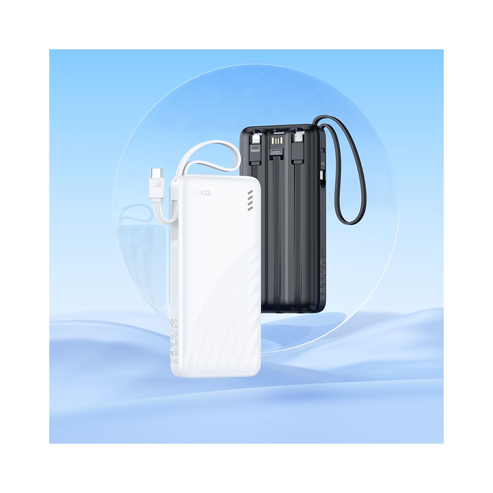 Bateria Externa HOCO J146, 10000mAh, 10W, 1 x Lightning - 1 x microUSB - 1 x USB-A - 1 x USB-C, Preta