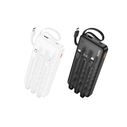 Bateria Externa HOCO J146, 10000mAh, 10W, 1 x Lightning - 1 x microUSB - 1 x USB-A - 1 x USB-C, Preta