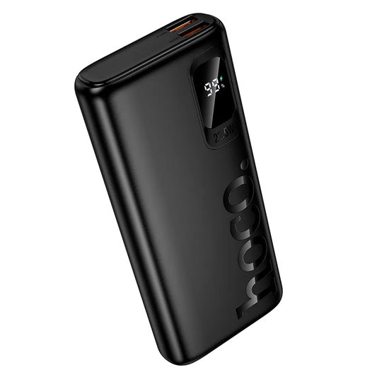 Bateria Externa HOCO J158 Pro, 10000mAh, 22,5W, QC + PD, 1 x USB-C - 2 x USB-A, Preta