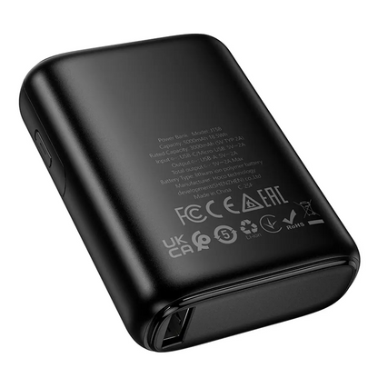 Bateria Externa HOCO J158, 5000mAh, 10W, 1 x USB-A, Preta