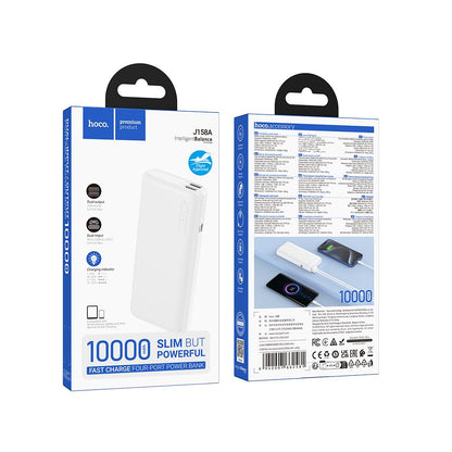 Bateria Externa HOCO J158A, 10000mAh, 10W, 2 x USB-A, Branco