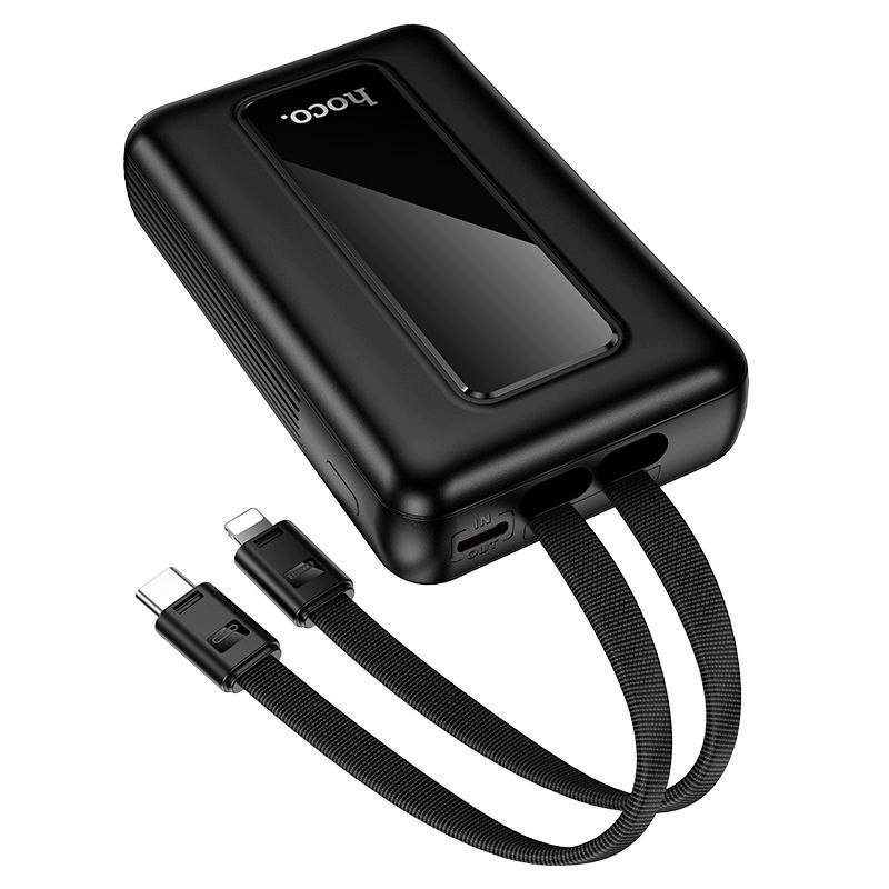 Bateria Externa HOCO J162, 10000mAh, 22.5W, QC + PD, 1 x Lightning - 1 x USB-A - 2 x USB-C, Preta