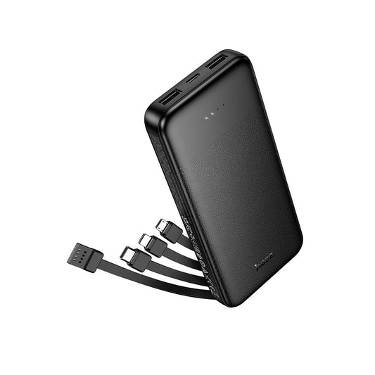 Bateria Externa HOCO J163, 10000mAh, 10W, 1 x Lightning - 1 x microUSB - 2 x USB-A - 1 x USB-C, Preta