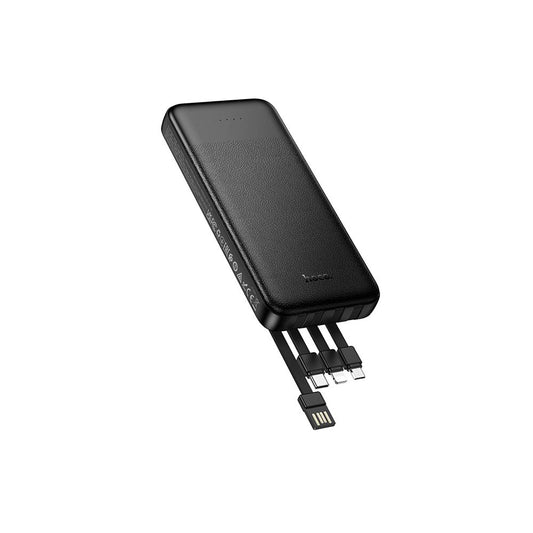 Bateria Externa HOCO J163, 10000mAh, 10W, 1 x Lightning - 1 x microUSB - 2 x USB-A - 1 x USB-C, Preta