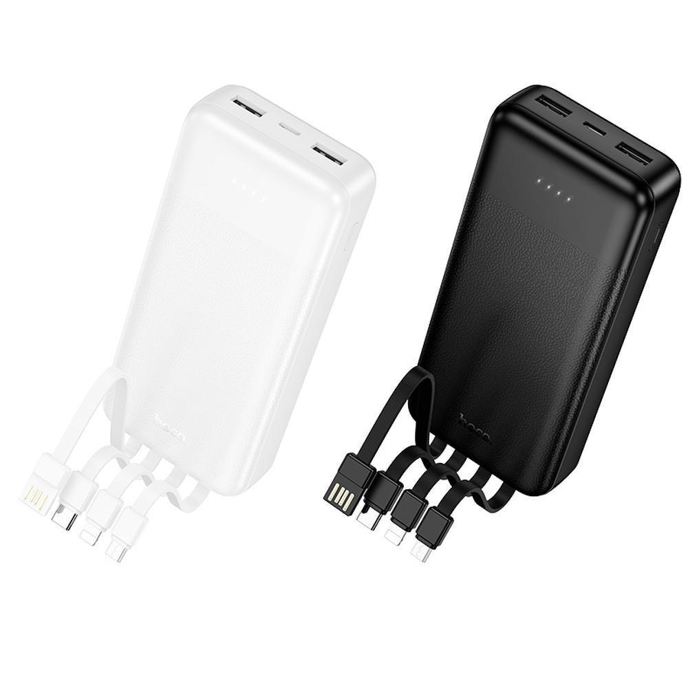 Bateria Externa HOCO J163A, 20000 mAh, 10 W, 1 x Lightning - 1 x microUSB - 1 x USB-C - 2 x USB-A, Preta
