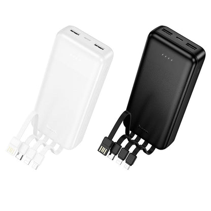 Bateria Externa HOCO J163A, 20000 mAh, 10 W, 1 x Lightning - 1 x microUSB - 1 x USB-C - 2 x USB-A, Preta