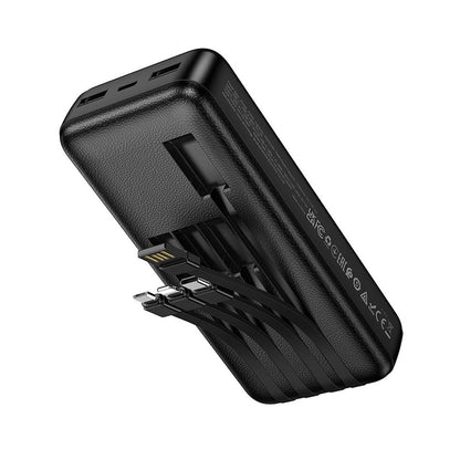 Bateria Externa HOCO J163A, 20000 mAh, 10 W, 1 x Lightning - 1 x microUSB - 1 x USB-C - 2 x USB-A, Preta