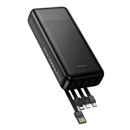 Bateria Externa HOCO J163A, 20000 mAh, 10 W, 1 x Lightning - 1 x microUSB - 1 x USB-C - 2 x USB-A, Preta