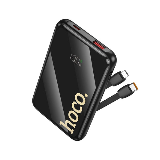 Bateria Externa HOCO Q37, 10000mAh, 22.5W, QC + PD, 1 x Lightning - 1 x USB-A - 2 x USB-C, Preta
