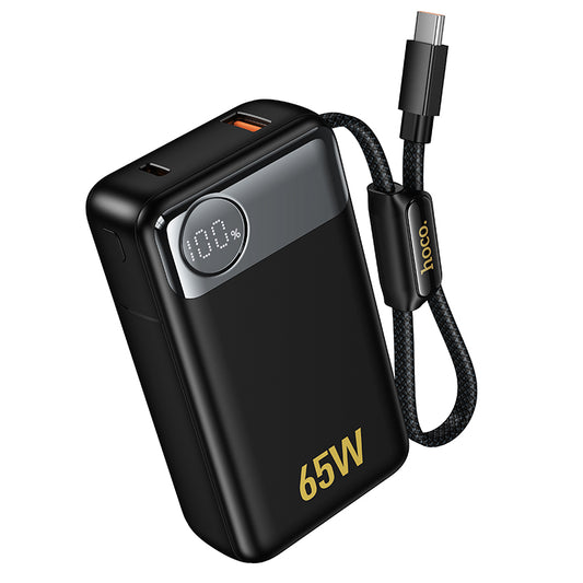 Bateria Externa HOCO Q53, 12000mAh, 65W, QC + PD, 1 x USB-A - 2 x USB-C, Preta