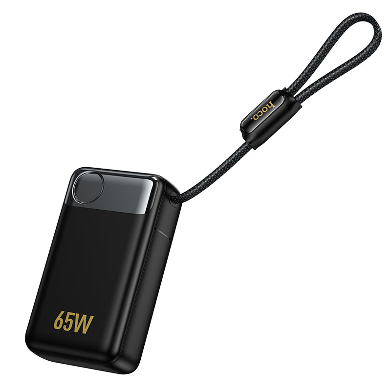 Bateria Externa HOCO Q53, 12000mAh, 65W, QC + PD, 1 x USB-A - 2 x USB-C, Preta