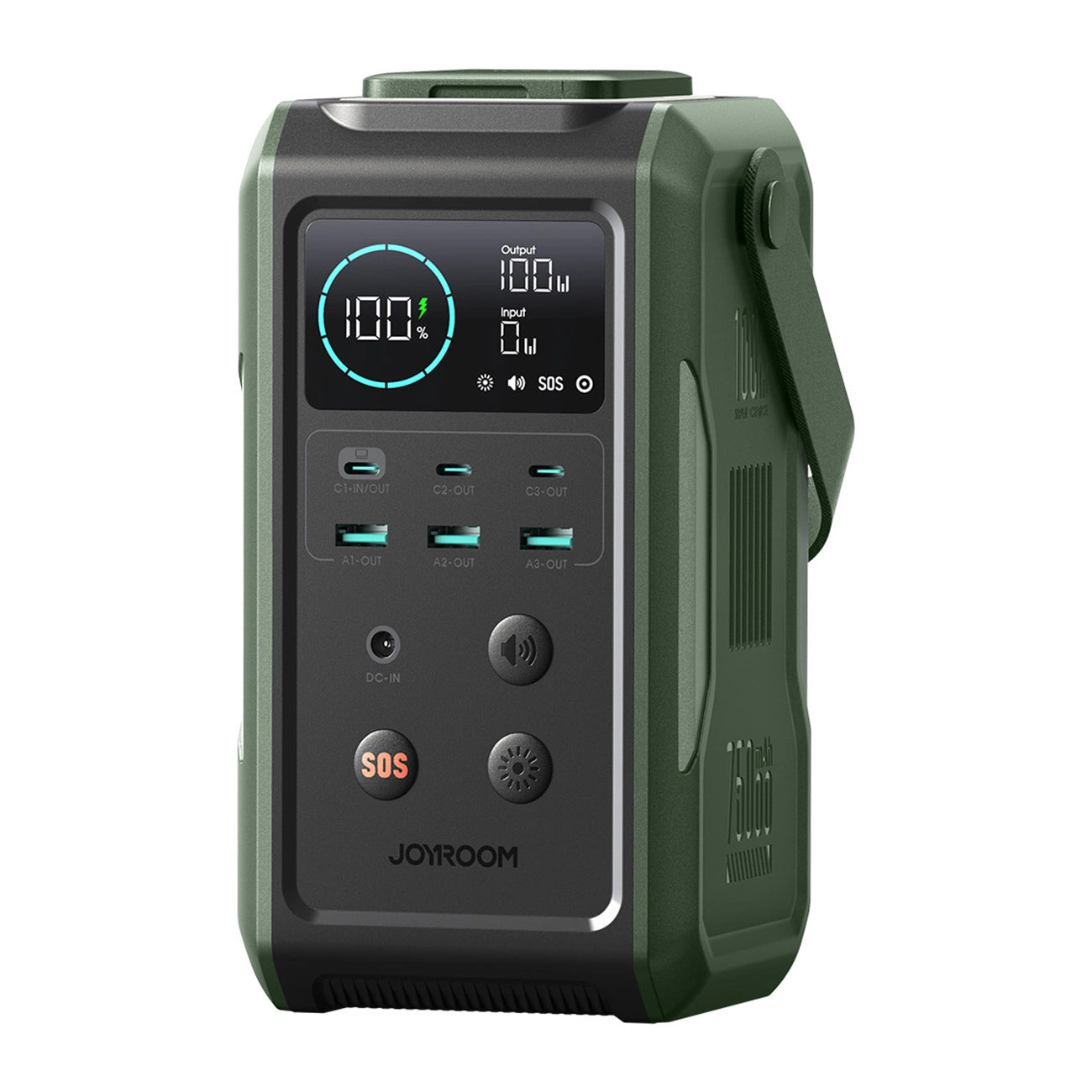 Bateria Externa Joyroom JR-PBF10, 75000mAh, 100W, QC + PD, 3 x USB-A - 3 x USB-C, Verde