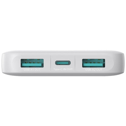 Bateria Externa Joyroom JR-PBF12, 10000mAh, 12W, 1 x USB-C - 2 x USB-A, Branca