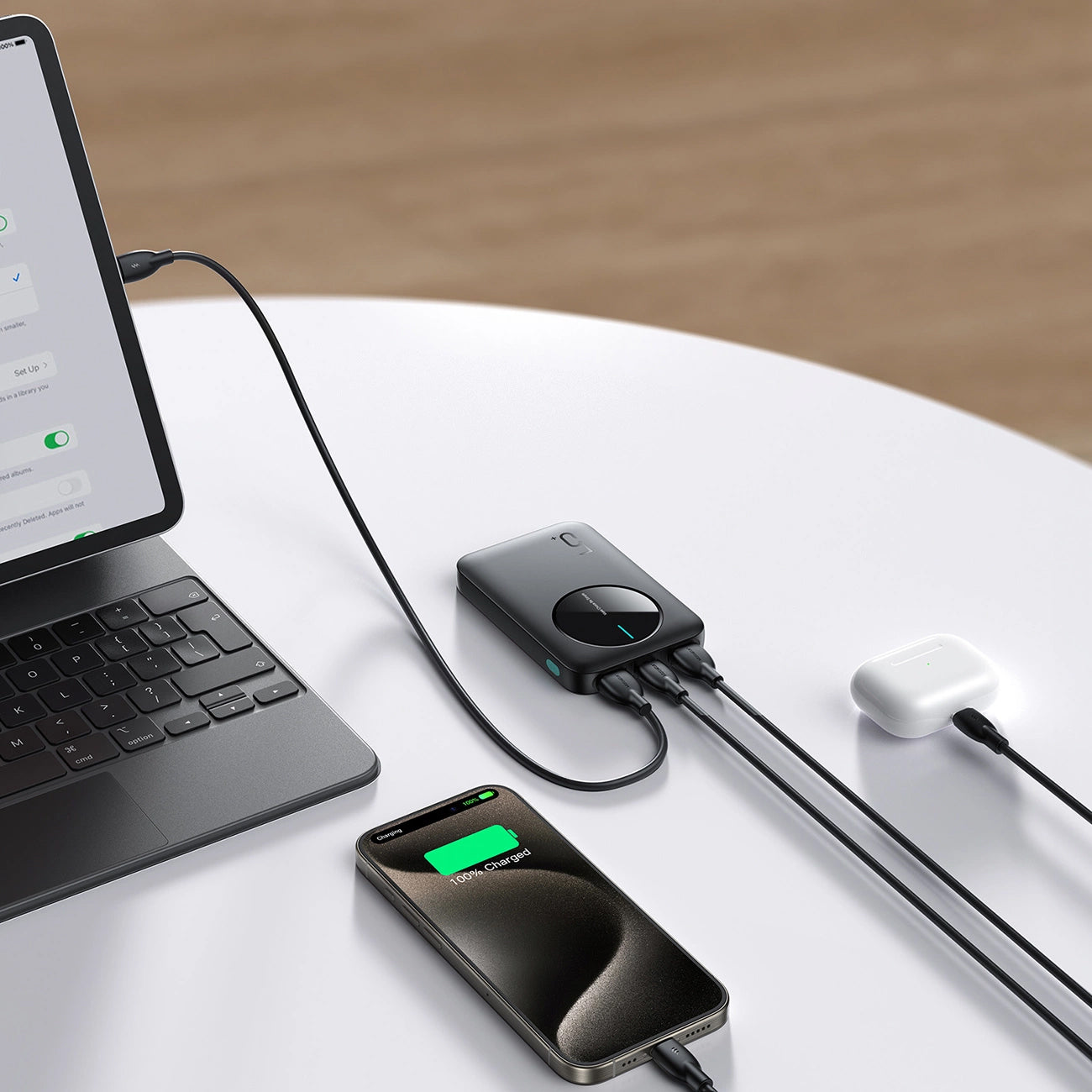 Bateria Externa Joyroom JR-PBF13, 5000mAh, 12W, 1 x USB-C - 2 x USB-A, Preta