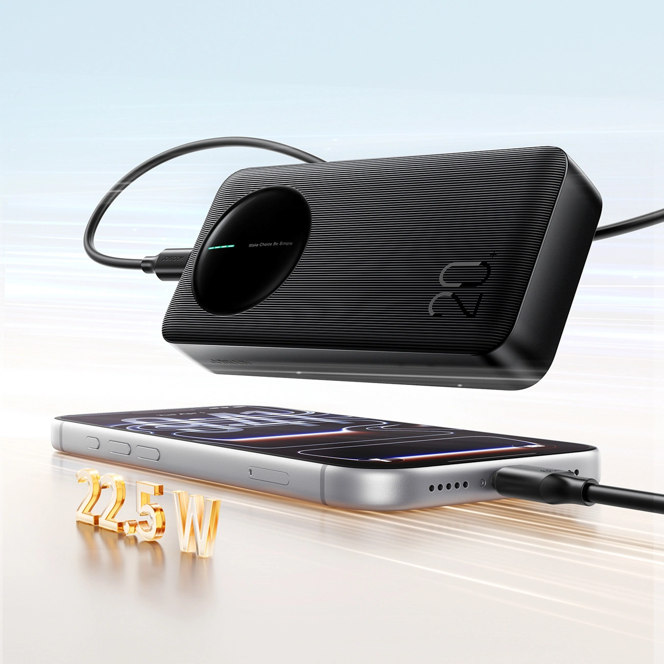Bateria Externa Joyroom JR-PBF14 Pro, 20000mAh, 22.5W, QC + PD, 1 x USB-C - 2 x USB-A, Preta