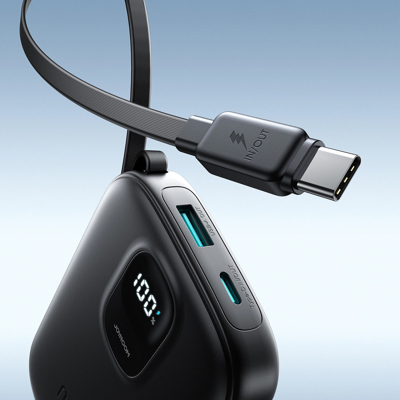 Bateria Externa Joyroom JR-PBF17, 10000mAh, 22.5W, QC + PD, 1 x USB-A - 2 x USB-C, Preta