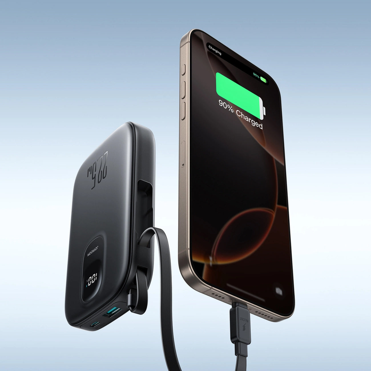 Bateria Externa Joyroom JR-PBF17, 10000mAh, 22.5W, QC + PD, 1 x USB-A - 2 x USB-C, Preta