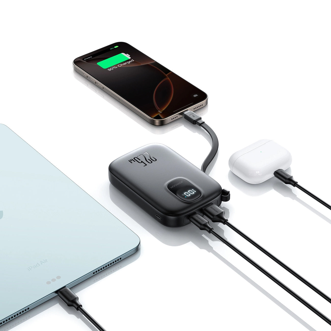 Bateria Externa Joyroom JR-PBF17, 10000mAh, 22.5W, QC + PD, 1 x USB-A - 2 x USB-C, Preta