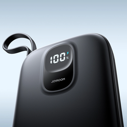 Bateria Externa Joyroom JR-PBF18, 10000mAh, 22.5W, QC + PD, 1 x Lightning - 1 x USB-A - 1 x USB-C, Preta