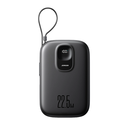 Bateria Externa Joyroom JR-PBF18, 10000mAh, 22.5W, QC + PD, 1 x Lightning - 1 x USB-A - 1 x USB-C, Preta