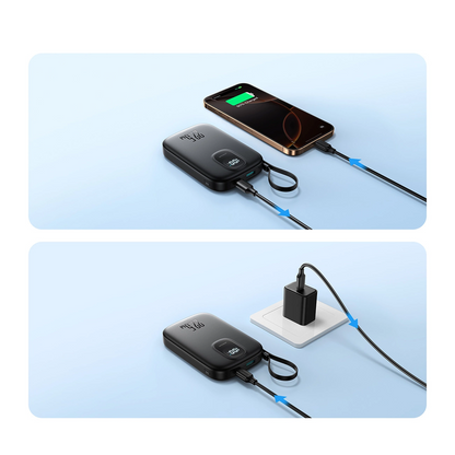Bateria Externa Joyroom JR-PBF18, 10000mAh, 22.5W, QC + PD, 1 x Lightning - 1 x USB-A - 1 x USB-C, Preta