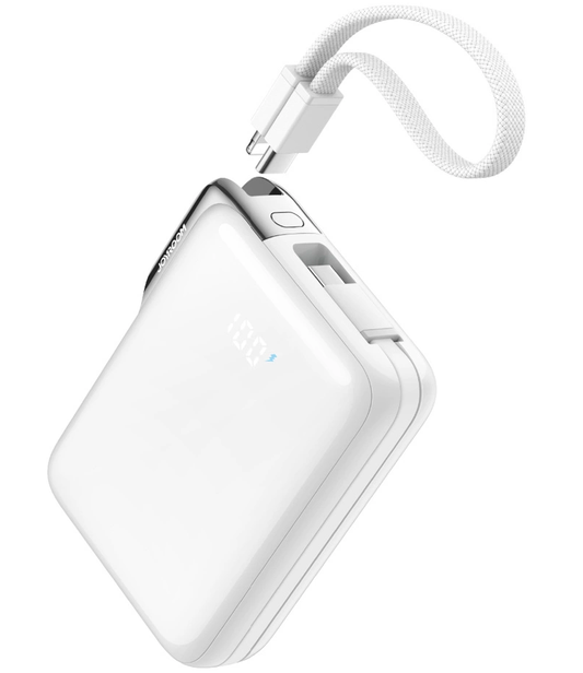 Bateria Externa Joyroom JR-PBF27 Pro, 10000mAh, 30W, QC + PD, 1 x Lightning - 2 x USB-C, Branca