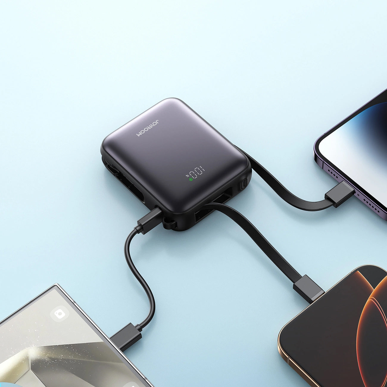 Bateria Externa Joyroom JR-PBF27, 10000mAh, 22.5W, QC + PD, 1 x Lightning - 2 x USB-C, Preta